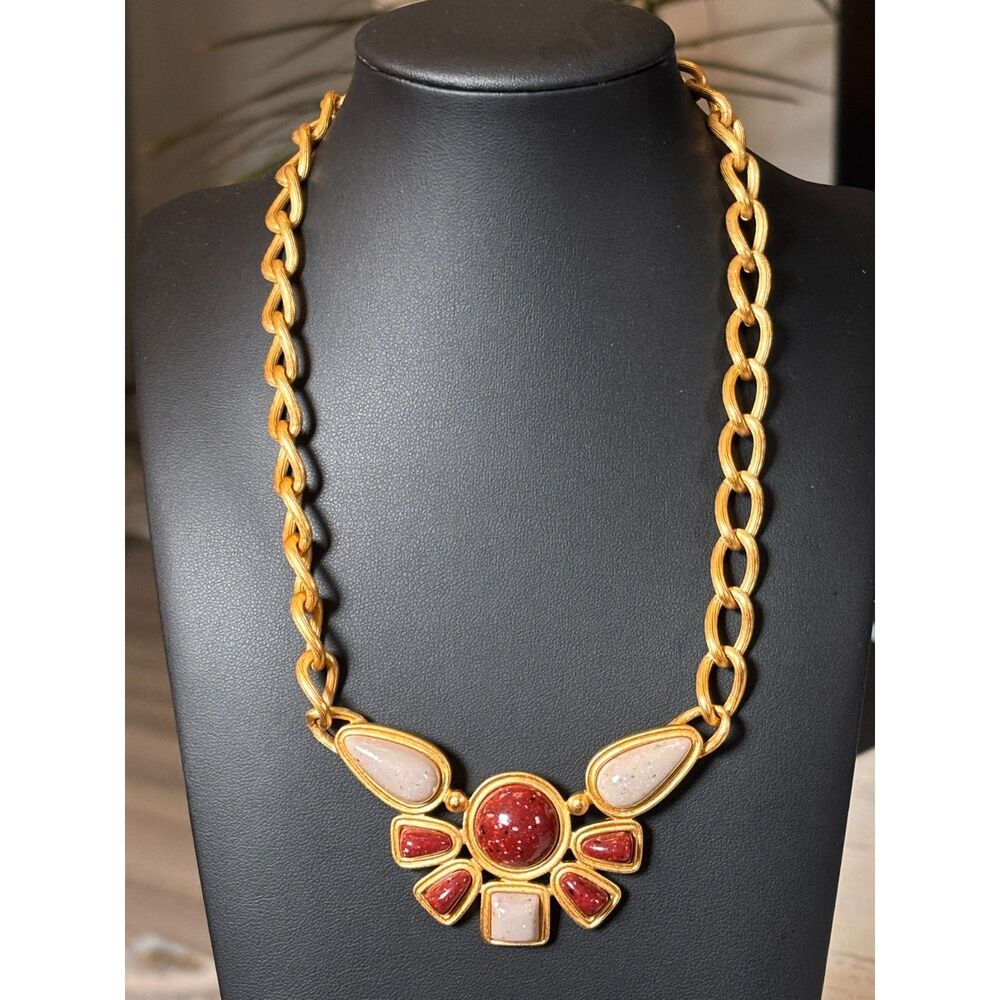 Vintage 1992 Avon "Desert Sands" Egyptian Revival Statement Necklace